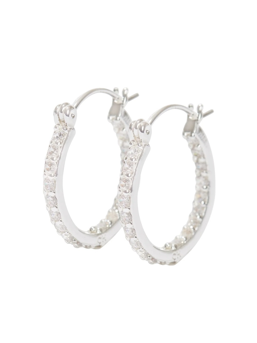 Crystal Haze Mini Serena Hoops - silver